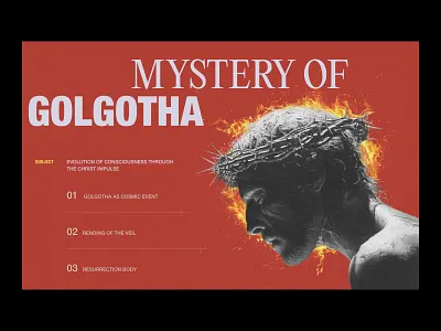 Mystery of Golgotha christ consciousness editorial layout midjourney type typo typography web