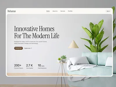 Bahamas - Home Developer Landing Page case story clean design developer home landing page minimal modern layout portfolio story telling ui website