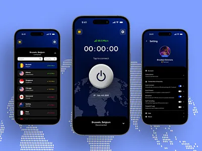 🛡️ VPN Mobile App country design dark mode app dark mode mobile mobile app ui design uiux vpn vpn app vpn apps vpn mobile vpn mobile app vpn ui vpn ui design