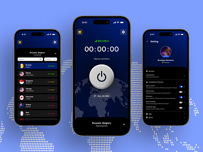 🛡️ VPN Mobile App country design dark mode app dark mode mobile mobile app ui design uiux vpn vpn app vpn apps vpn mobile vpn mobile app vpn ui vpn ui design