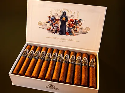 21 Cigar Co. - Satoshi Reserva bitcoin branding cigar digital drawing graphic design illustration label mysterious packaging painting satoshi vintage