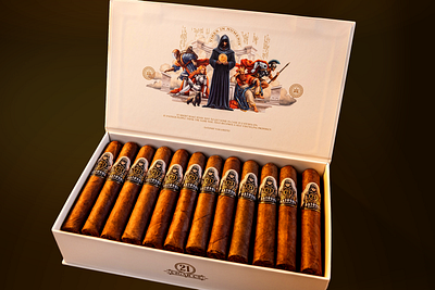 21 Cigar Co. - Satoshi Reserva bitcoin branding cigar digital drawing graphic design illustration label mysterious packaging painting satoshi vintage