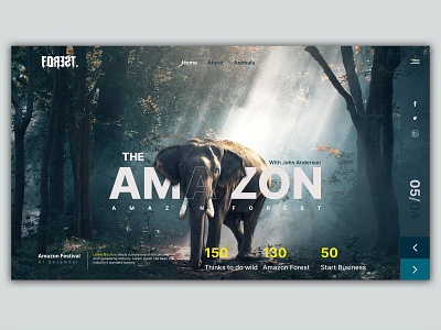 Forest Zoo Web Design 3d animals animation forest graphic design motion graphics ui ui design ux design web design zoo zoo web design