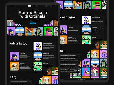 Fountnhead | Crypto Lending Landing Page bitcoin crypto platform crypto website landing page lending platform ordinals ui uiux web web design web3 website website design