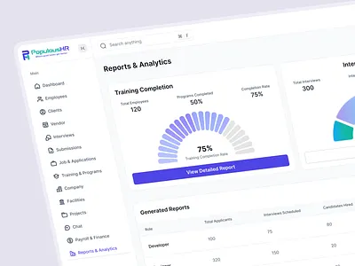 HR Reports & Analytics Dashboard UI Design admin dashboard analytics dashboard app design clean interface dashboard design data visulization employee dashboard hr dashboard minimal design modern dashboard modern interface product design recruitment dashboard reports dashboard saas dashboard ui design ux design web design