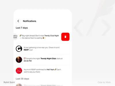 Mobile app notifications center android app clean delete elegant history ios light theme minimal mobile app notification design notifications ping ui