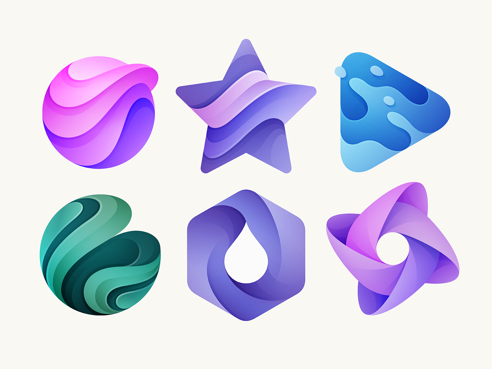 Example of 1 Gradient Vector Logo Design