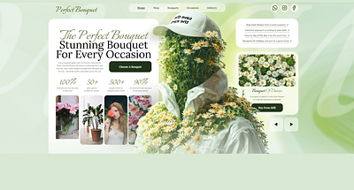 Landing page for the Perfect Bouquet service flower garden graphic design landing man page ui web web design