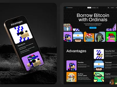 Fountnhead | Crypto Lending Landing Page bitcoin crypto platform crypto website landing page design lending platform ordinals ui uiux ux web design web3 website design