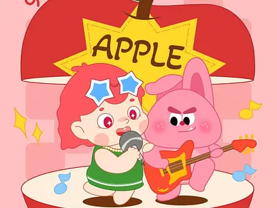 假期中～JOJO和荔枝兔 design graphic design 插画