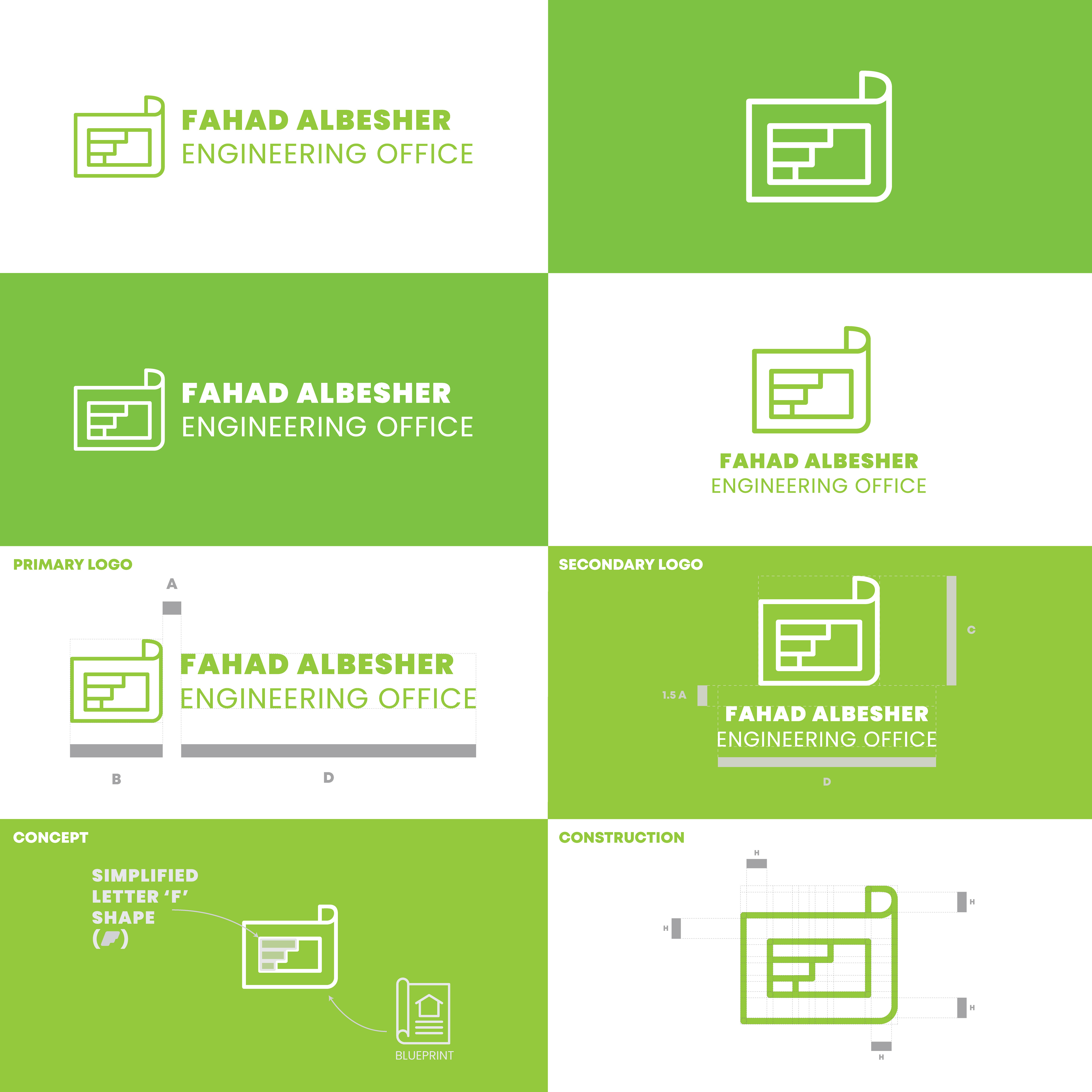 Fahad Albesher Engineering Office (I) branding corporate branding design design process designer engineering branding engineering firm graphic design graphic designer logo logo concept logo construction logo design logo designer minimalist logo visual identity
