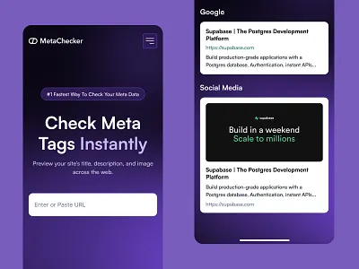 MetaChecker Mobile dark mode mobile search seo