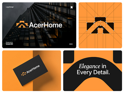 AcerHome real estate branding acer brand identity branding building elegant graphic design home logo logo luxury minimal modern real estate logo realty