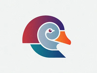 Duck color autumn beak bird color duck illustration logo nature simple