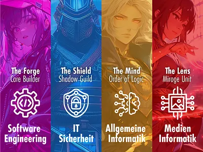 Choose your Character: Which Study course fits you anime anime add anime game add choose your character choose your fighter computer science add cybersecurity add gamification graphic design informatics media informatics social media social media add software engineering study course add studying informatics university add