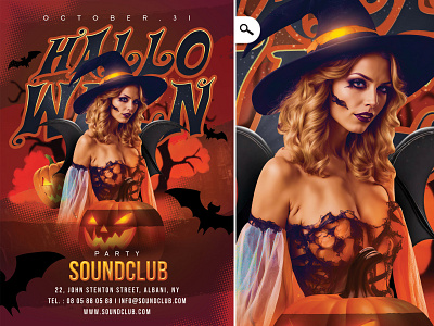 Halloween Night Out Party Flyer celebration club eve evening event flyer night party themed witch