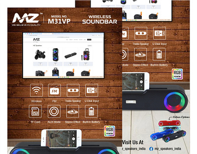 MZ M31VP Wireless Soundbar advertising branding creative poster graphic design marketing modern design poster design product design
