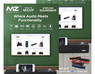 MZ M32VP Wireless Soundbar advertising branding creative poster design graphic design marketing modern design poster design social media design