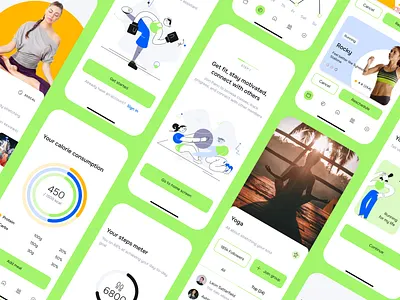 Pano — Fitness App screens app application fitness mobile