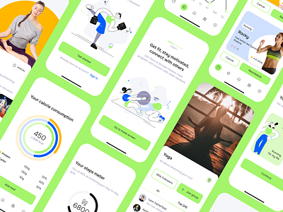 Pano — Fitness App screens app application fitness mobile