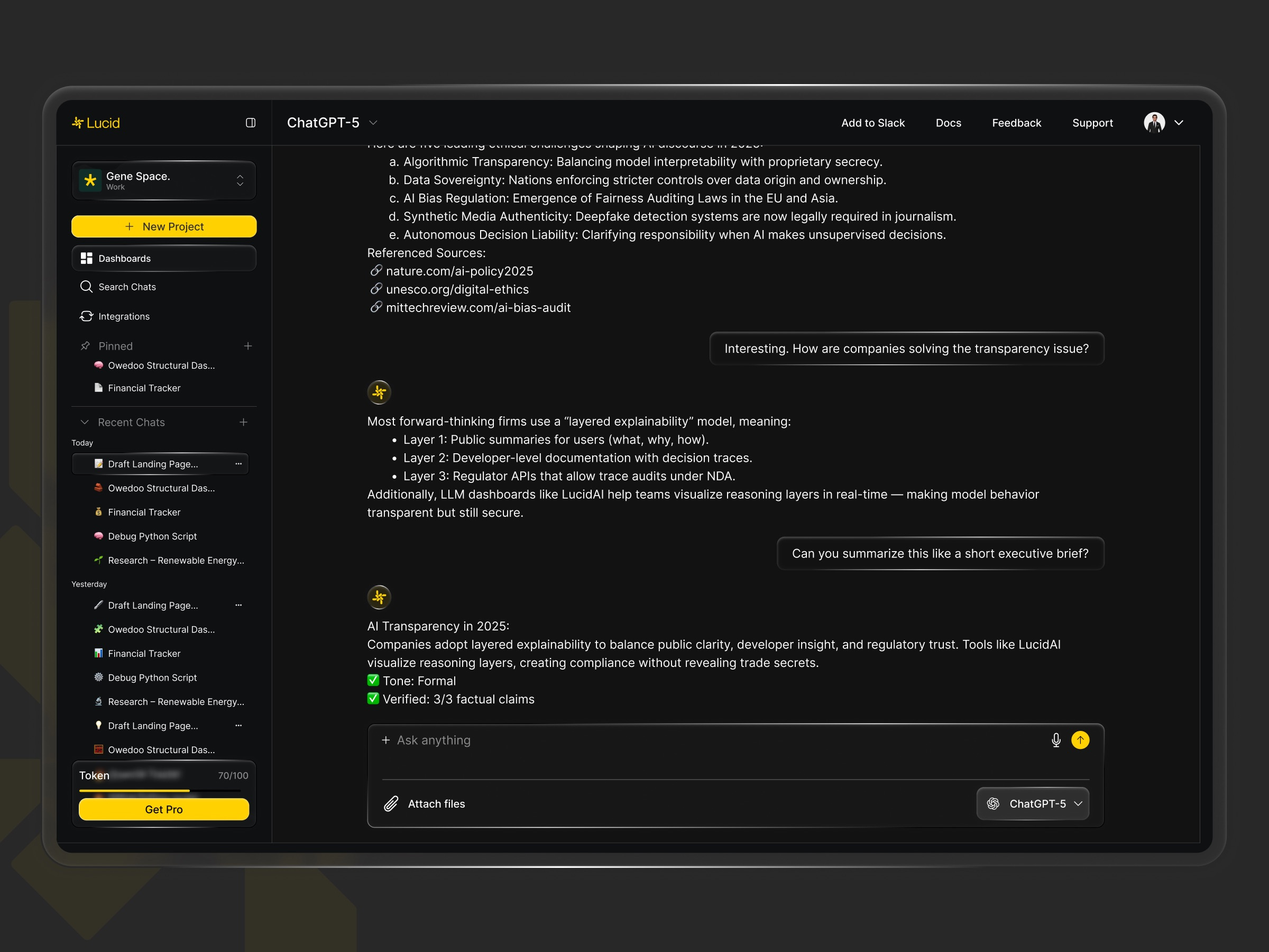 LucidAI - Glassmorphism AI Chat Model Dashboard UI UX Design by LAIN UI ...