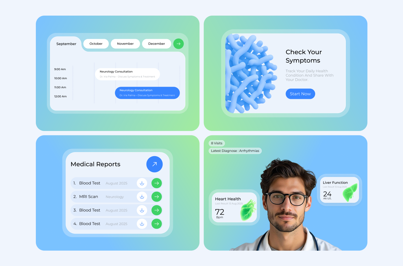 Next-Gen Health Dashboard UI — Smart Medical App Design 3d animation branding cleanui dashboard dashboarddesign dashboardui datavisualization design dribbbleportfolio figma design figmadesign graphic design healthcare logo medicalui medtech motion graphics ui webapp
