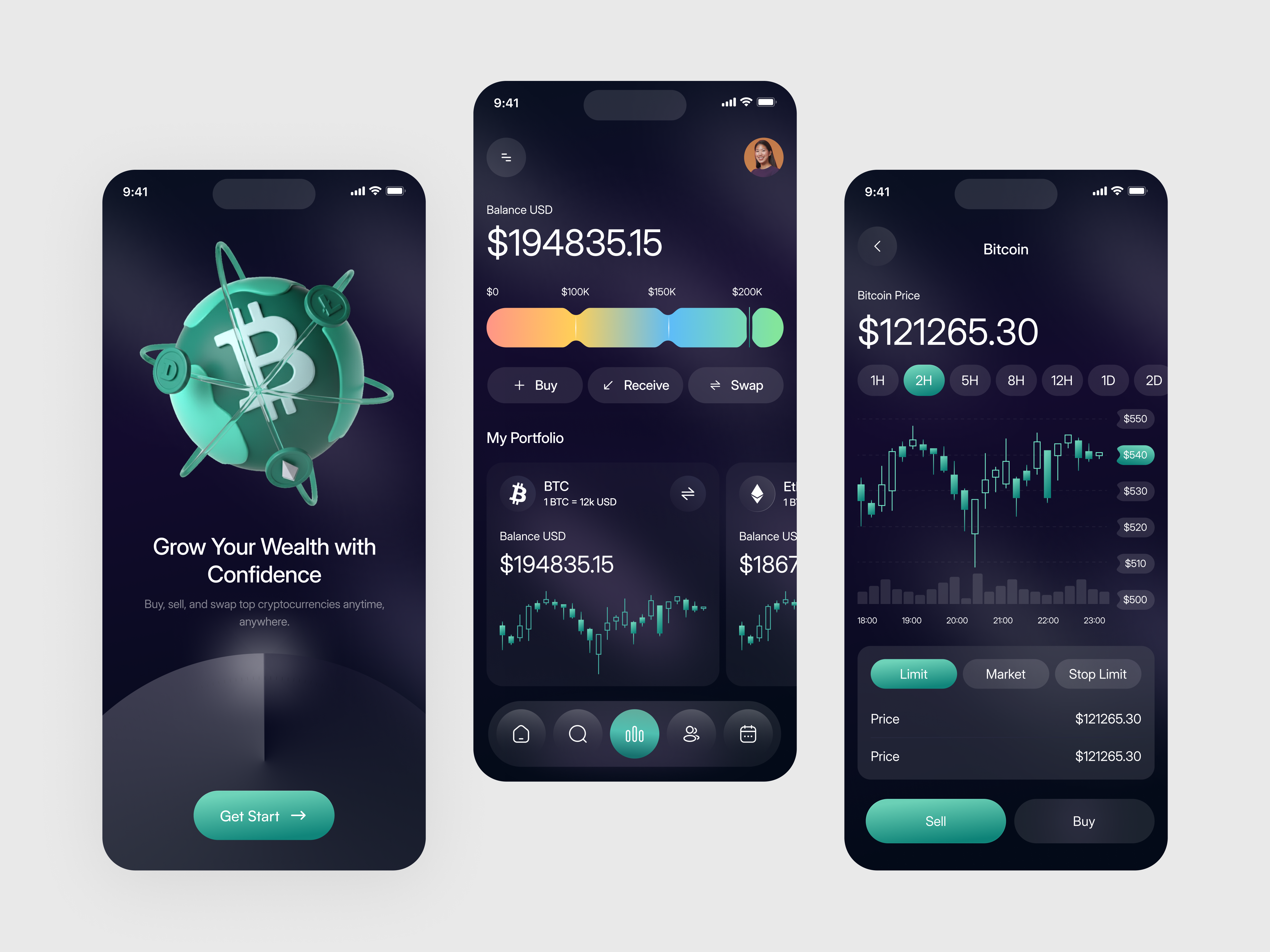 Crypto Wallet Trading App | Wallet & Portfolio Design app app design app interface app screen design crypto app crypto wallet financial app design financial app ui fintech app fintech mobile app fntech app design mobile mobile app mobile app design mobile ui modern app ui product design trade ui ux