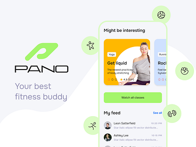 Pano — Fitness Application Promo app fintess mobile presentation promo ui