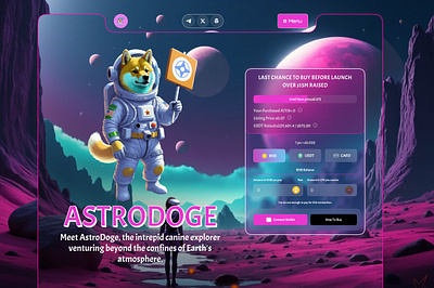 Meme Coin Website astrodoge coin crypto meme landing page meme meme coin meme coin landing page meme coin template meme coin website meme token presale presale design web design