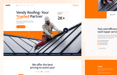 Roofing Services Home Page - Vendy - Themeforest Template design home page home services landing page modern website property management roofing landing page roofing service landing page roofing service website roofing services roofing services home page roofing website design service based website template themeforest web design website website design wordpress website