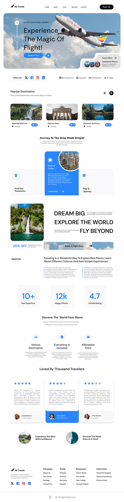 Travel Landing Page userexperience