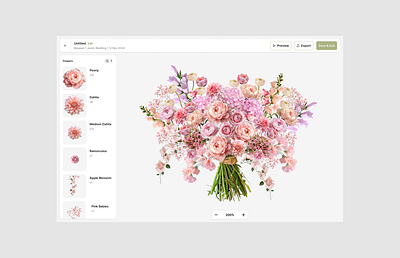 Bouquet Designer app ui ux web