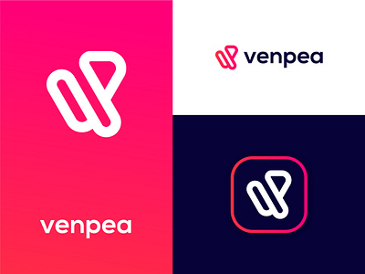 Venpea - tech company logo a b c d e f g h i j k l app logo design digital gradient logo icon latter mark logo logo design logo mark m n o p q r s t u v w x y z modern logo software logo startup logo tech company technology technology logo