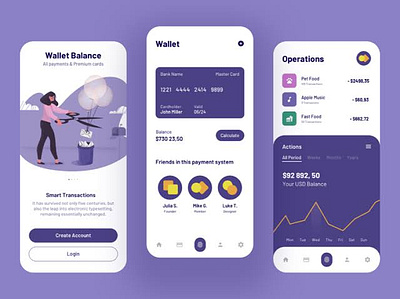 Wallet Mobile App app branding design mockup typography ui ux