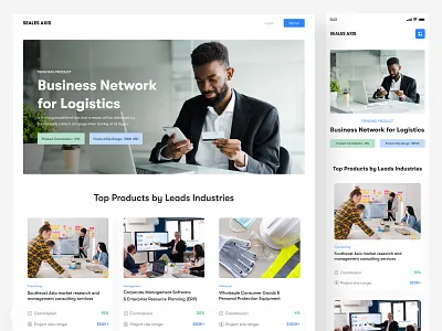 SELES AXIS -Landing page UI branding business clean concept design landing page leads logistics logo minimal network revenue sales ui ui design uiux web web design website