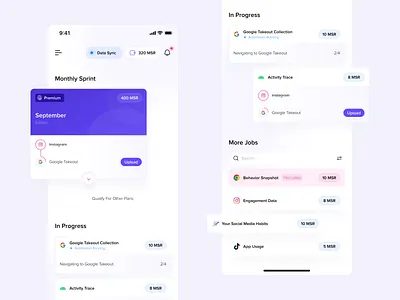 Measure Protocol - Homepage Redesign app design data sharing design feed homepage mobile app rewards survey tasks ui ui design ux ux design