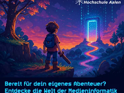 Start Your Adventure — Pixel-Art Campaign for Media Informatics add design adventure computer science content creation gamification graphic design illustration informatics medieninformatik pixel art game pixel illustration study course add design studying twitch add
