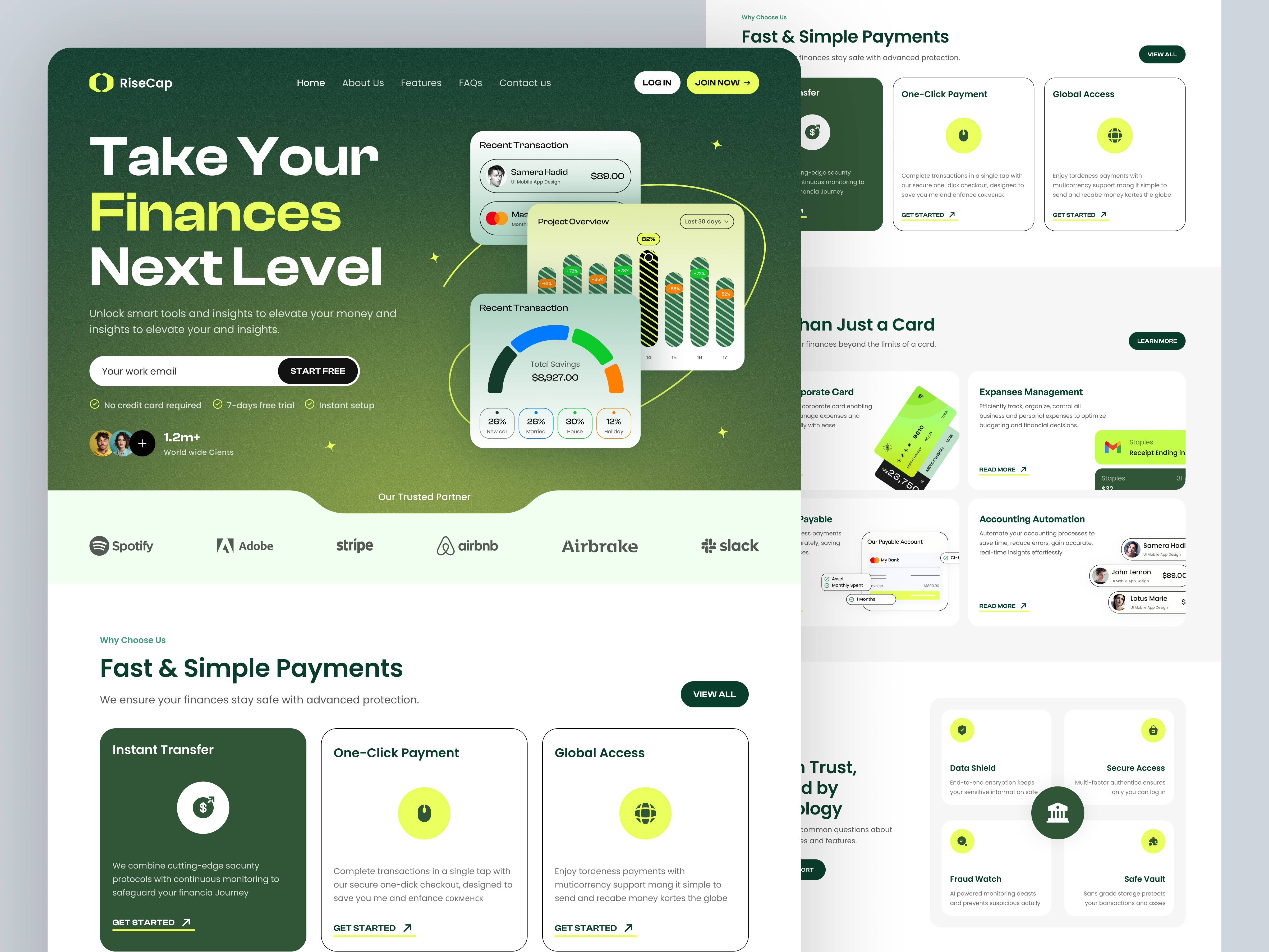 RiseCap – Modern Finance Website Design ai banking bank bank app clean digital banking finance finance website financial financial app fintech ui landing page modern payment platform responsive design saas website transaction ui ux design