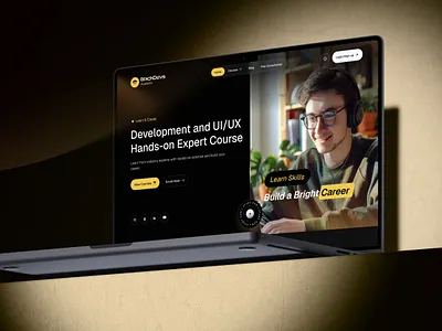 BlackDevs Academy - eLearning Website academy agency application clean course dark education elarning graphic design hero landing page minimal school ui ux web web app webflow website wix