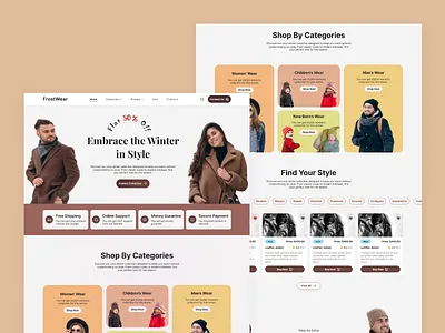 E-commerce website winter cloth landing page e commerce website figma ui design ux design web ui winter shopping