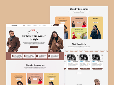 E-commerce website winter cloth landing page e commerce website figma ui design ux design web ui winter shopping