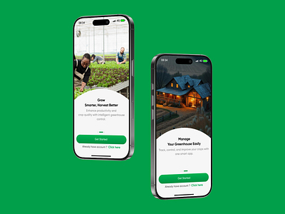 Greenhouse Onboarding Screens – Mobile UI animation branding design illustration micro interaction product design ui user experience design user interface design visual design