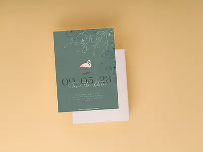 Sage green Save the Date invite graphic design invitation save the date wedding