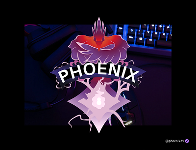 Phoenix logotype for Twitch channel branding flat game graphic design illustration logo minimal