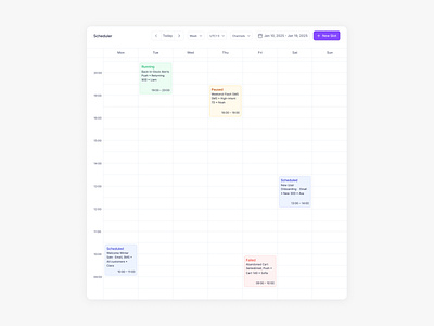 Marketing Operations – Week Scheduler dashboard design marketplace saas sales panel typography ui ux
