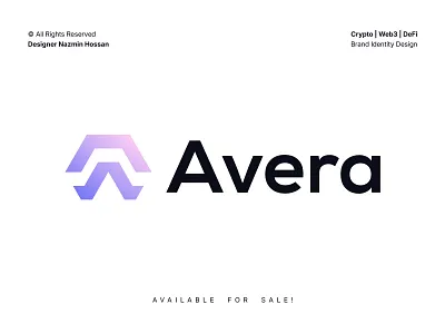 Avera Lettermark Logo Design For Crypto and Web3 a logo blockchain logo blockchain tech logo brand identity branding crypto logo defi logo fintech logo futuristic lettermark logo logo logo design logo designer logotype saas logo startup identity startup logo tech identity web3 logo