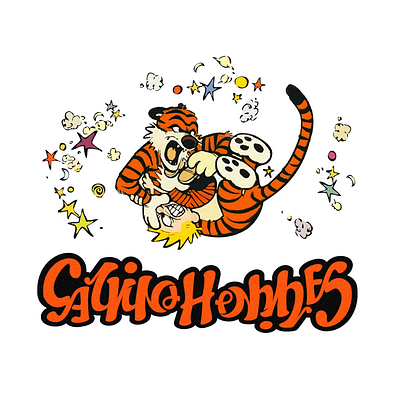 Calvin + Hobbes Ambigram ambigram design graphic design illustration lettering logo vector