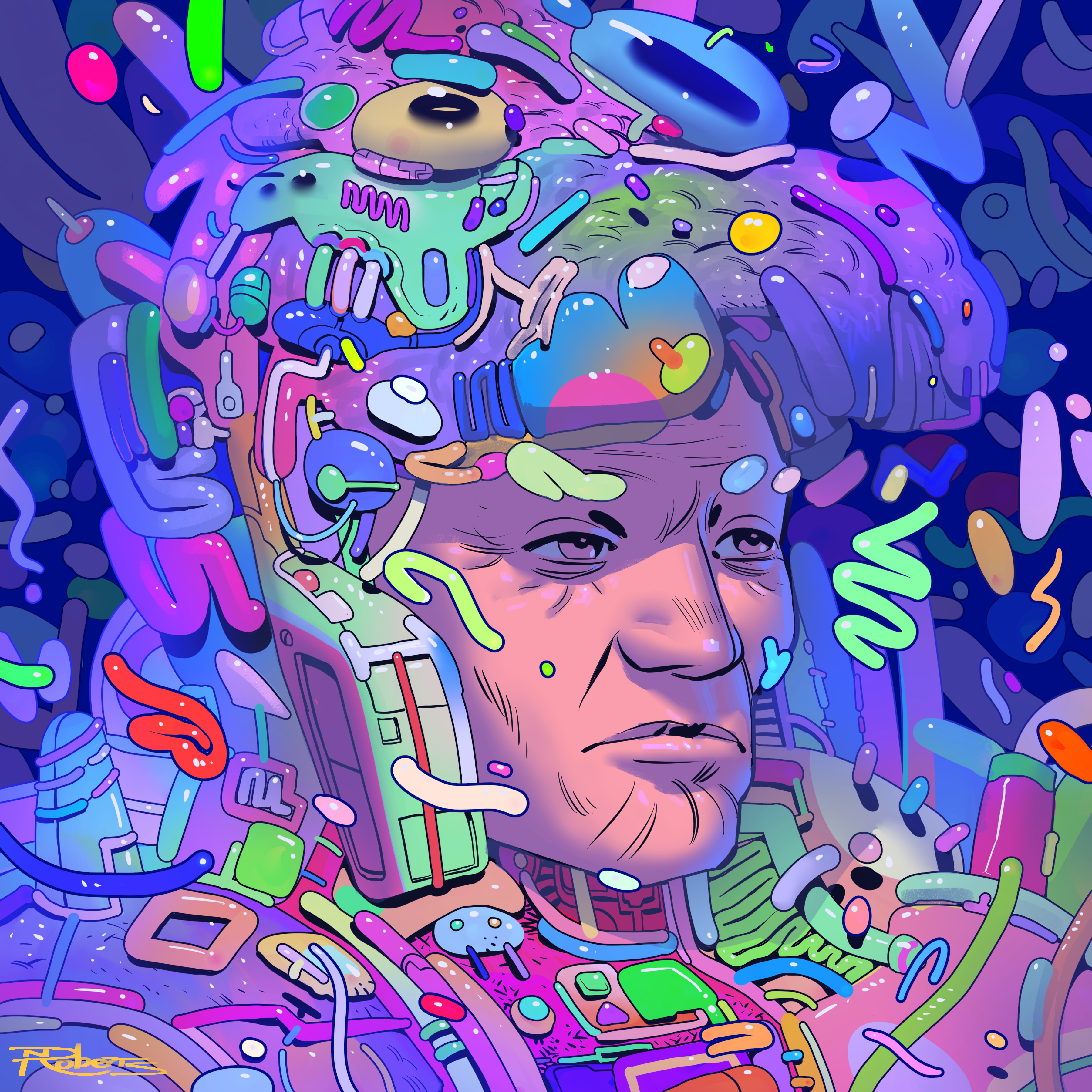 Cosmic Watch Armor abstract armor blobism celestial character design clip studio paint colorful concept art cosmic digital art illustration worldbuilding