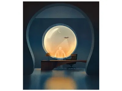 The Observer | Futuristic Editorial Illustration ai architect article bookcover bubble concept contemporary cosmos drone editorial futurism graphic design illustration interior magazine modern poster publishing sky fi technology