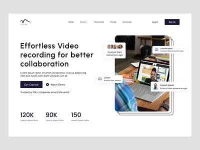 Video messaging Tool Landing Page best shot colors design landing page landingpage meet message team ui ux video web website